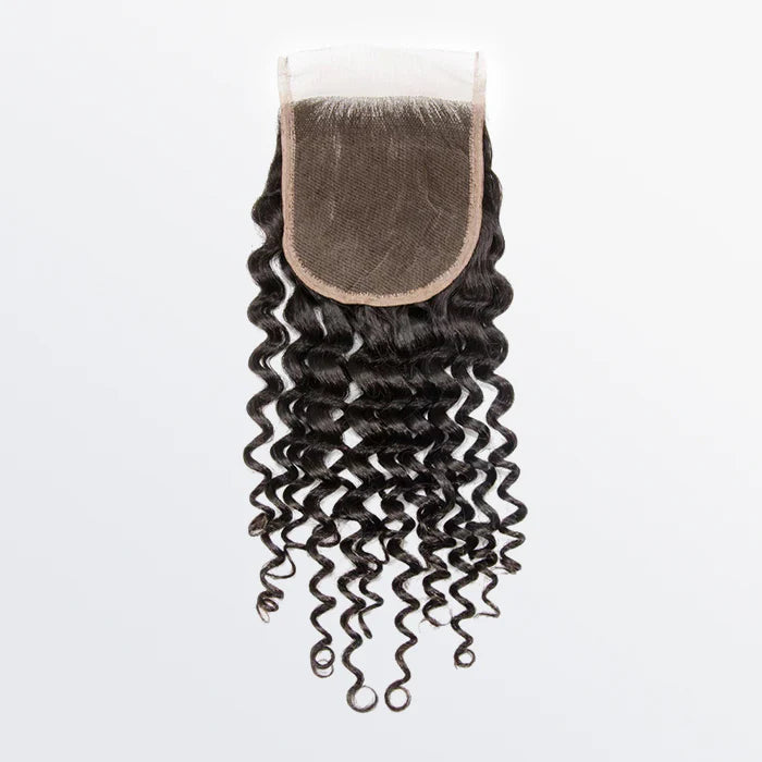 RemyLuxe Deep Curl Free Parted Lace Closure 4 X 4