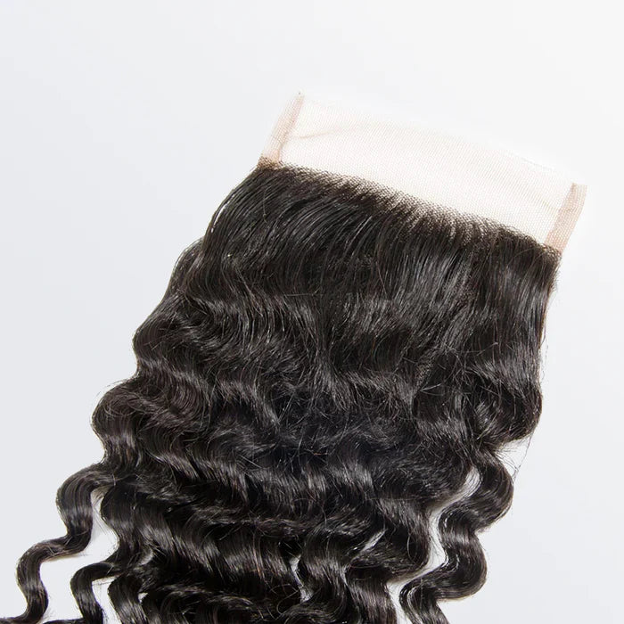 RemyLuxe Deep Curl Free Parted Lace Closure 4 X 4
