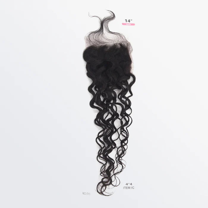 RemyLuxe Water Wave Free Parted Lace Closure 4 X 4