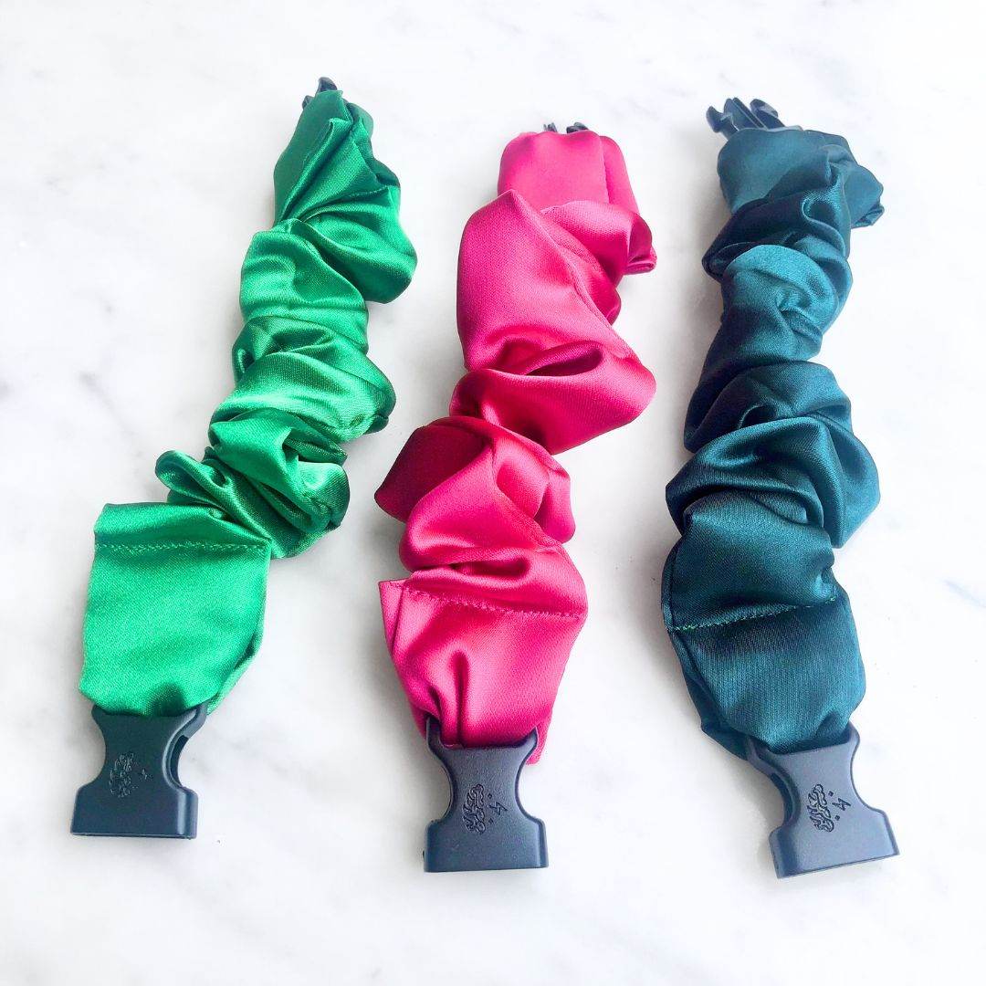 Watermelon Mix - 3-Pack Vibrant Buckle Scrunchies Bundle - No Snagging, No Tangles