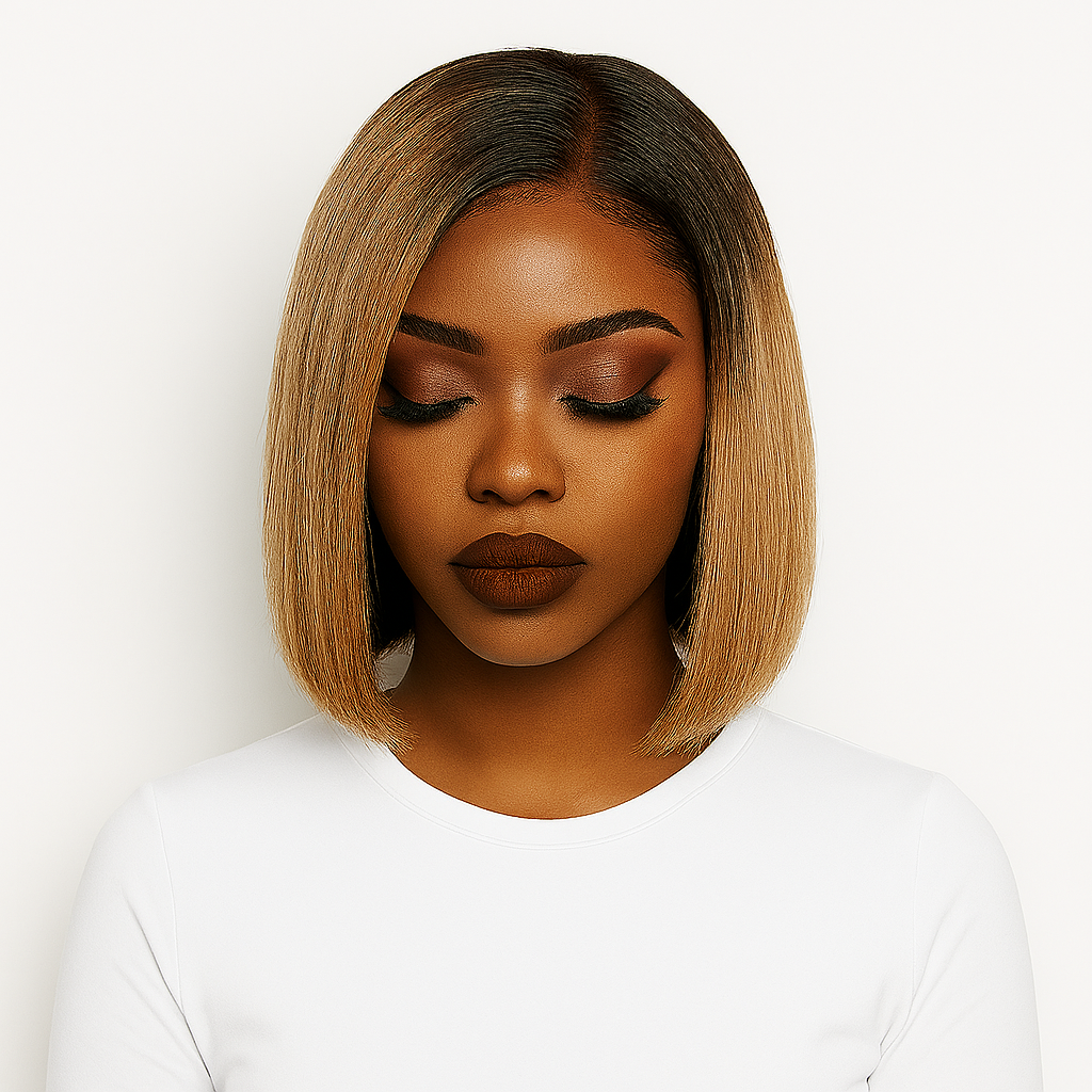 RemyLuxe Blonde Ombre Blunt Bob Wig