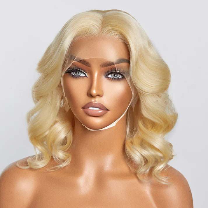 RemyLuxe 13 x 4 Blonde Lace Front Body Wave Bob Wig