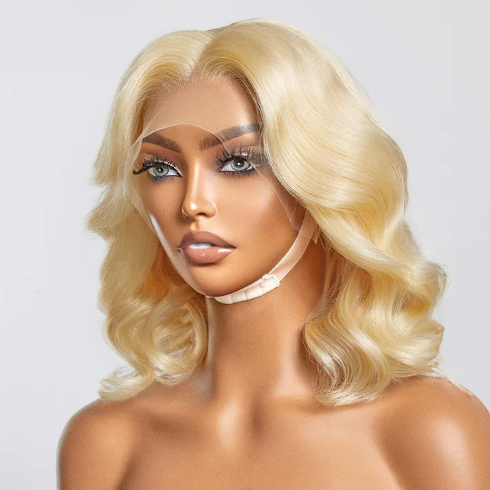 RemyLuxe 13 x 4 Blonde Lace Front Body Wave Bob Wig