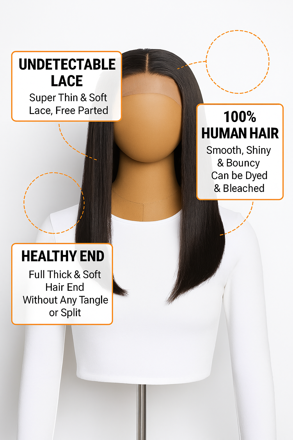 RemyLuxe Lace Front Straight Bob Wig